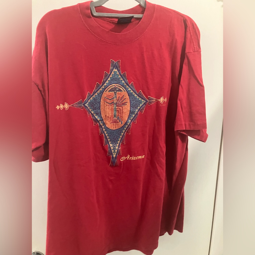 Vintage Soffes Choice Brand Arizona Western Tourist Themed Aztec Styled Shirt Xl